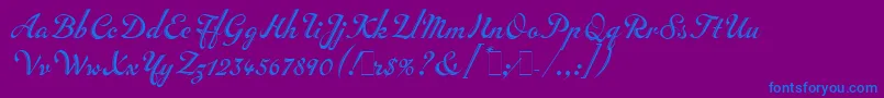 InscriptionLetPlain.1.0 Font – Blue Fonts on Purple Background