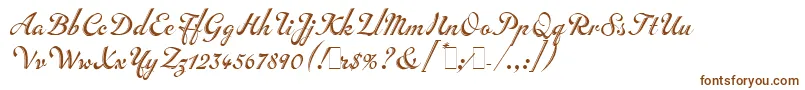 Fonte InscriptionLetPlain.1.0 – fontes marrons em um fundo branco