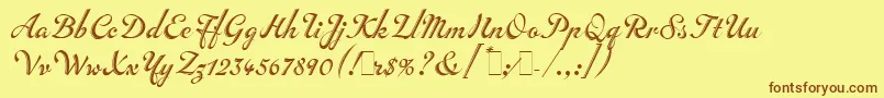 Czcionka InscriptionLetPlain.1.0 – brązowe czcionki na żółtym tle