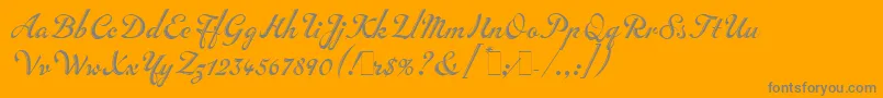 フォントInscriptionLetPlain.1.0 – オレンジの背景に灰色の文字