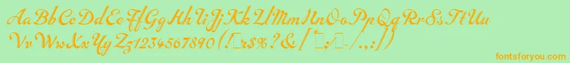 InscriptionLetPlain.1.0 Font – Orange Fonts on Green Background