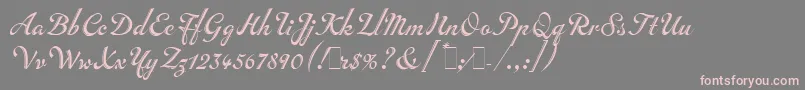 InscriptionLetPlain.1.0 Font – Pink Fonts on Gray Background