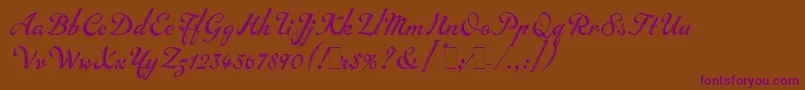InscriptionLetPlain.1.0-Schriftart – Violette Schriften auf braunem Hintergrund