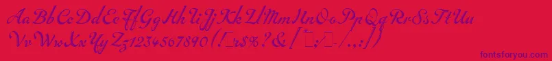 InscriptionLetPlain.1.0 Font – Purple Fonts on Red Background
