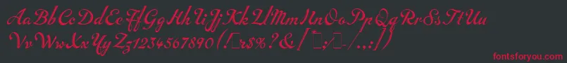 InscriptionLetPlain.1.0 Font – Red Fonts on Black Background