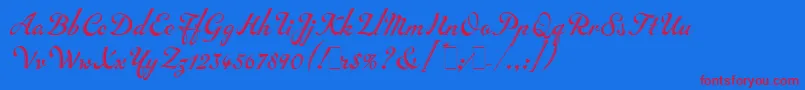 InscriptionLetPlain.1.0 Font – Red Fonts on Blue Background