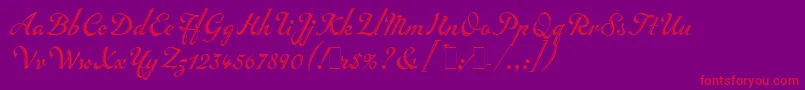 InscriptionLetPlain.1.0 Font – Red Fonts on Purple Background
