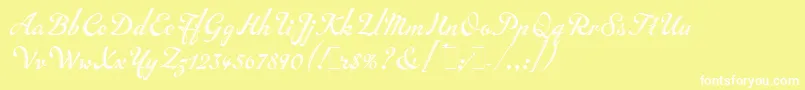 フォントInscriptionLetPlain.1.0 – 黄色い背景に白い文字