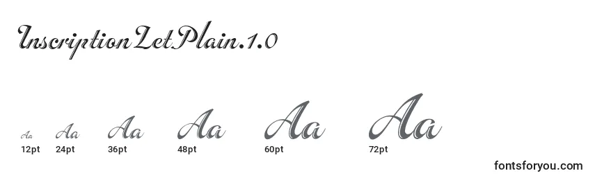 InscriptionLetPlain.1.0 Font Sizes