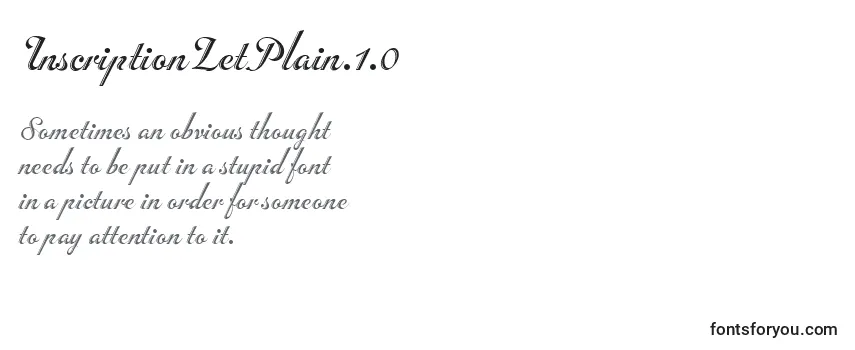 Schriftart InscriptionLetPlain.1.0