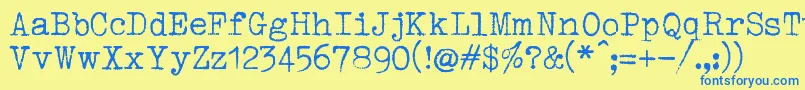 1952Rheinmetall Font – Blue Fonts on Yellow Background