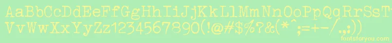 1952Rheinmetall Font – Yellow Fonts on Green Background