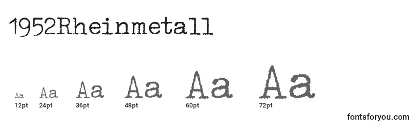 Размеры шрифта 1952Rheinmetall