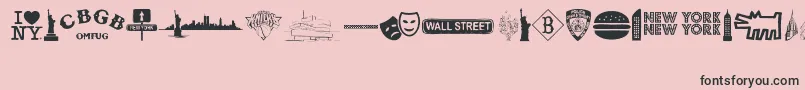 NewYorkNewYork2 Font – Black Fonts on Pink Background