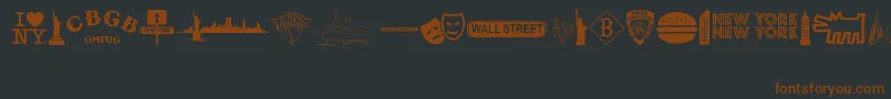 NewYorkNewYork2 Font – Brown Fonts on Black Background