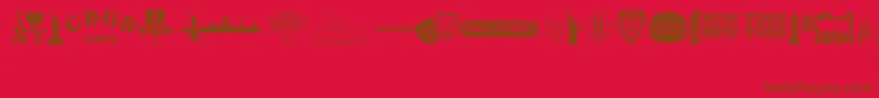 NewYorkNewYork2 Font – Brown Fonts on Red Background