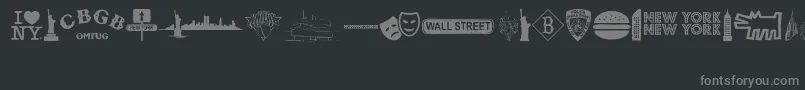 Czcionka NewYorkNewYork2 – szare czcionki na czarnym tle