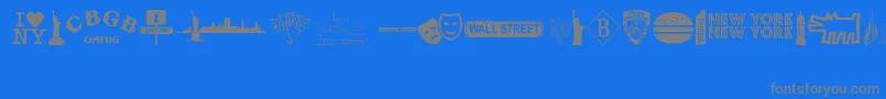 NewYorkNewYork2 Font – Gray Fonts on Blue Background