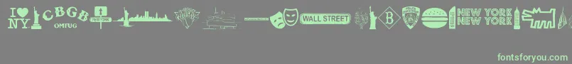 NewYorkNewYork2 Font – Green Fonts on Gray Background