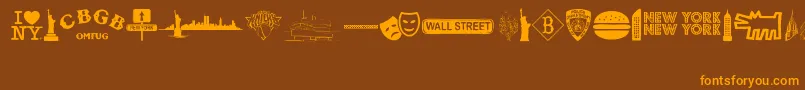 NewYorkNewYork2 Font – Orange Fonts on Brown Background