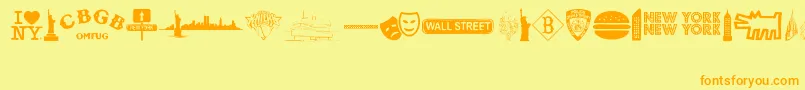 NewYorkNewYork2 Font – Orange Fonts on Yellow Background