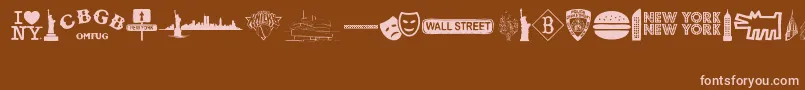 NewYorkNewYork2 Font – Pink Fonts on Brown Background