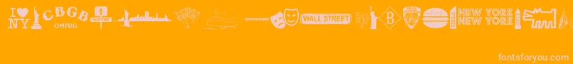 NewYorkNewYork2 Font – Pink Fonts on Orange Background