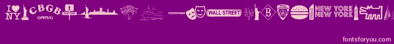 NewYorkNewYork2 Font – Pink Fonts on Purple Background