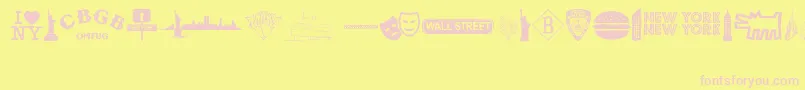 フォントNewYorkNewYork2 – ピンクのフォント、黄色の背景
