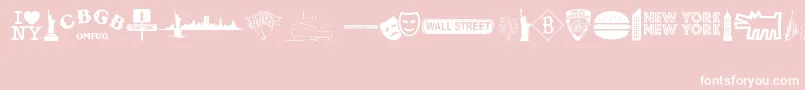 NewYorkNewYork2 Font – White Fonts on Pink Background