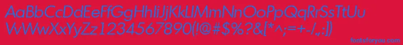 MontreallhItalic Font – Blue Fonts on Red Background