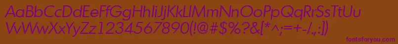 MontreallhItalic Font – Purple Fonts on Brown Background