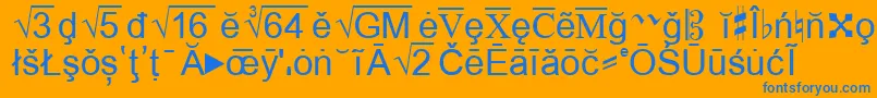 Most Font – Blue Fonts on Orange Background