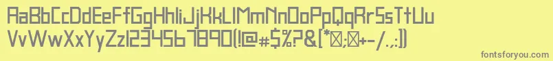 フォントBlankBold – 黄色の背景に灰色の文字