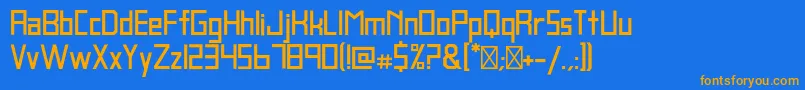 フォントBlankBold – オレンジ色の文字が青い背景にあります。