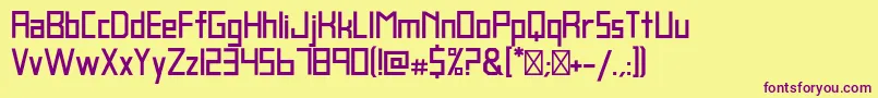 BlankBold Font – Purple Fonts on Yellow Background