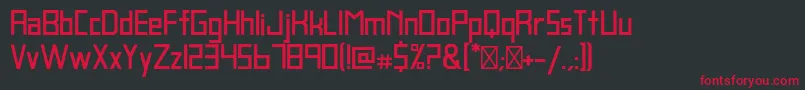 フォントBlankBold – 黒い背景に赤い文字