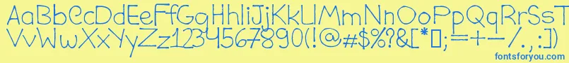 DaviCostaPublic Font – Blue Fonts on Yellow Background