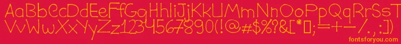 DaviCostaPublic Font – Orange Fonts on Red Background