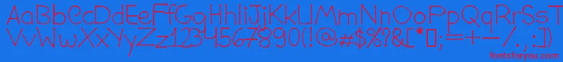 DaviCostaPublic Font – Red Fonts on Blue Background