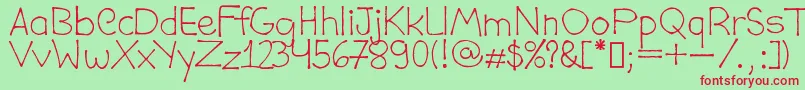 DaviCostaPublic Font – Red Fonts on Green Background