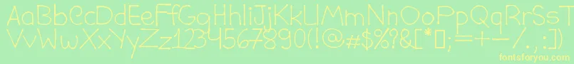 DaviCostaPublic Font – Yellow Fonts on Green Background