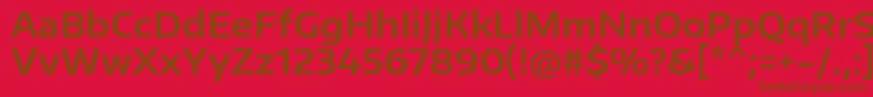 Fonte EncodesanswideSemibold – fontes marrons em um fundo vermelho