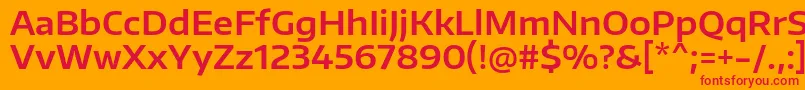 フォントEncodesanswideSemibold – オレンジの背景に赤い文字