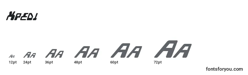 Размеры шрифта Xpedi