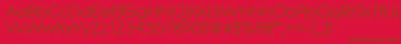 LiteraSerialRegularitalicDb-fontti – ruskeat fontit punaisella taustalla