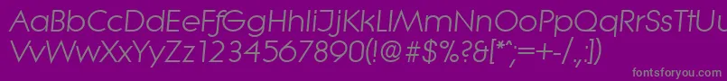 LiteraSerialRegularitalicDb Font – Gray Fonts on Purple Background