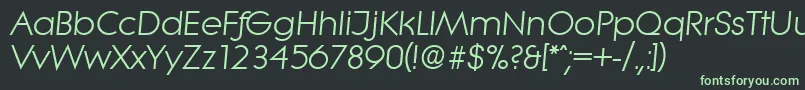 LiteraSerialRegularitalicDb Font – Green Fonts on Black Background