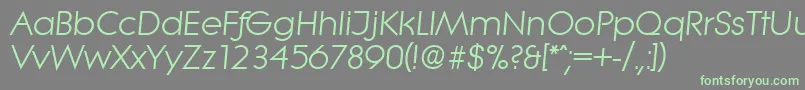 LiteraSerialRegularitalicDb Font – Green Fonts on Gray Background