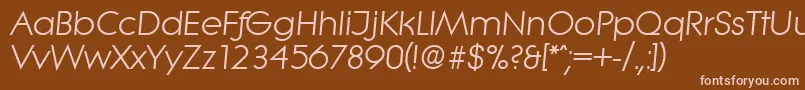 LiteraSerialRegularitalicDb Font – Pink Fonts on Brown Background